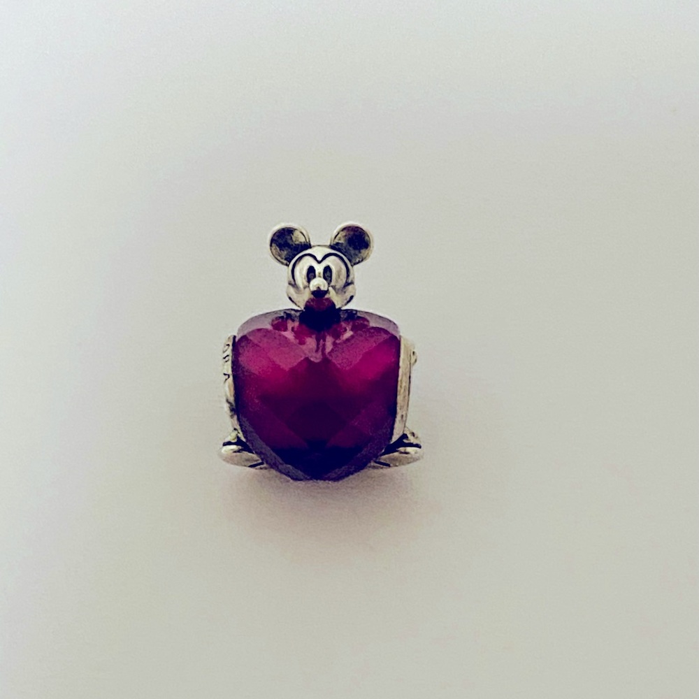 Silver and Purple Heart-Shaped Charm